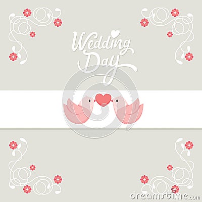 Wedding Invitation Card Vector Illustration